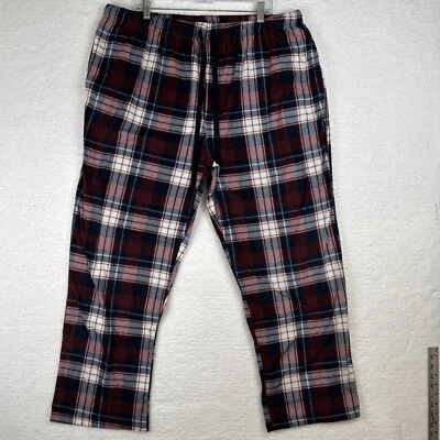 STAFFORD Red Shoe Blue Plaid Fleece Sleep PAJAMA LOUNGE Pants Men's Size XXL - Image 1 of 4