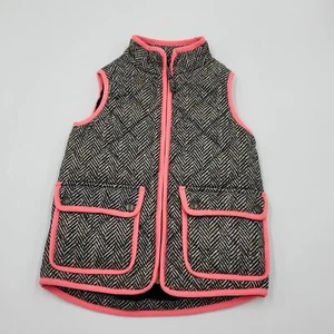 J. Crew Herringbone Quilted Down Vest Puffer Size 4/5 - Picture 1 of 9