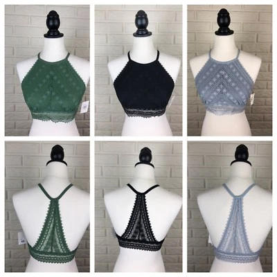 Sz L SO Authentic American Heritage Lot of Lace Hi Neck Mitered Bralettes NWT$72 - Image 1 of 4