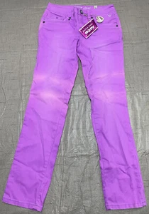 Girls Justice Purple Pink Skinny Jeans Simply Low Size 14 Regular  - Picture 1 of 6