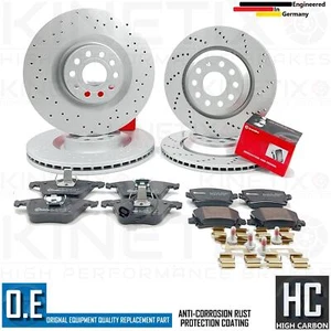 DISCOS DE FRENO TRASERO DELANTEROS PERFORADOS CRUZADOS PARA AUDI S3 8P PASTILLAS BREMBO 345mm 310mm - Imagen 1 de 12