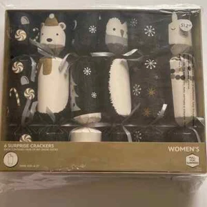 Women's Critters No Show Socks in Holiday Crackers 6-Pack Size 4-10 GIFT NEW - Picture 1 of 2