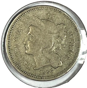 1866 3 CENT NICKEL H787 - Picture 1 of 2