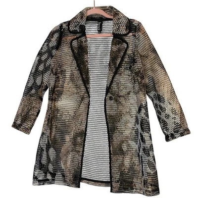 Berek Open Mesh Duster Jacket Size Medium Sheer Textured Layering Coat blazer - Image 1 of 4