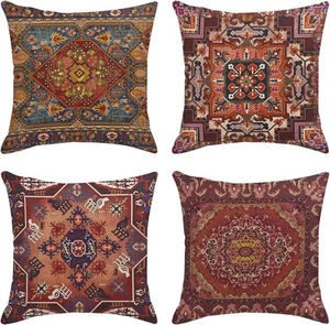 Sanwarm Throw Pillow Covers Home Decor Set of 4 Cases Vintage - Picture 1 of 6