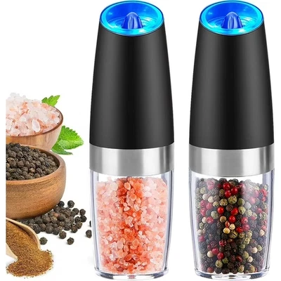 🔥2 Pack Gravity Electric Salt and Pepper Grinder Mill Shaker Adjustable Auto🔥 - Image 1 of 4