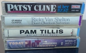 Hot Country 4 SEALED Cassette Lot Pam Tillis 1997 Ricky Van Shelton Patsy Cline - Picture 1 of 13