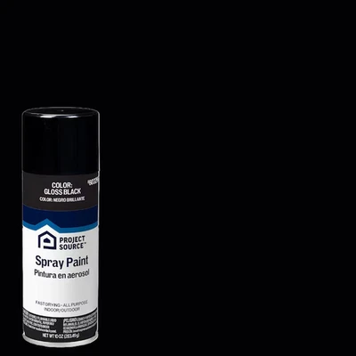 Project Source Gloss Black Spray paint ( NET WT. 10-oz )