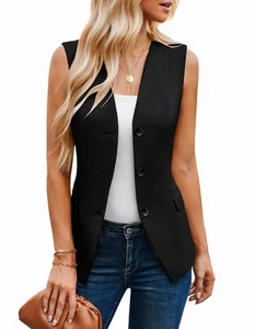 GRACE KARIN Womens Vests Tank Tops 2024 Lined Button Casual Blazer Summer Out... - Picture 1 of 6