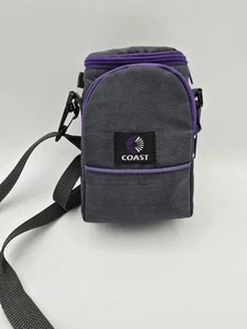 Vtg Coast Camera Bag Case Gray Purple Teal W/Shoulder Strap Front Zip Pouch - Picture 1 of 11