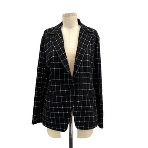 Blazer Betabrand Trascendent Negro Cuadros Cuadros Ventana Talla XL - Imagen 1 de 10