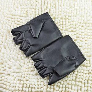 Pair of Men Punk Style Gloves Half-finger Gloves for Performance (Black) - Picture 1 of 12