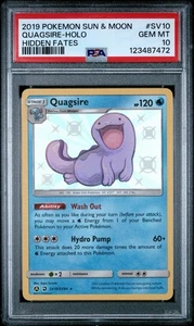 2019 POKEMON SUN & MOON HIDDEN FATES #SV10 QUAGSIRE HOLO PSA 10 - Picture 1 of 2