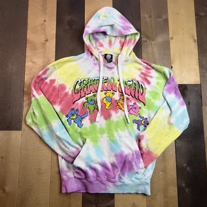 Grateful Dead MEDIUM Colorful Tie-Dye Hooded Sweatshirt Hoodie w/ Dancing Bears - Picture 1 of 7