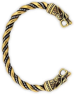 Bracciale vichingo intrecciato in acciaio inox - anello da braccio gioielli norvegesi per uomo - Foto 1 di 15