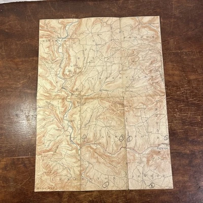 1915 Geological Survey Topographic Map New York Schoharie Greene Catskills Peaks - Image 1 of 4