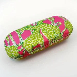 Estuche para Gafas Lilly Pulitzer Rosa Verde Jirafas Estilo Almeja ¡Excelente! - Imagen 1 de 4