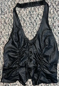 Shein Women's Black Halter Open Back Dressy Top Size M / 6! 🍀 - Picture 1 of 8