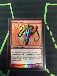 MTG Magic The Gathering Barbed Sliver Foil Premium Commander - Picture 1 of 1
