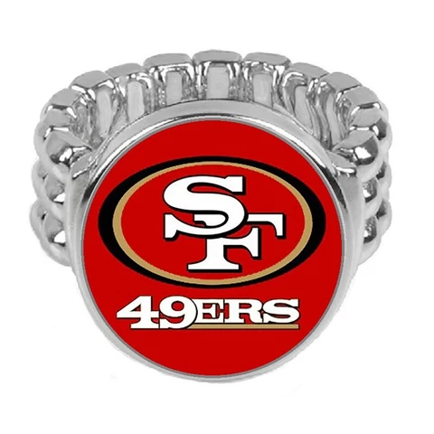 San Francisco 49ers Silver Mens Womens Football Ring Fits All Sizes w Gift Pk D2 Cover