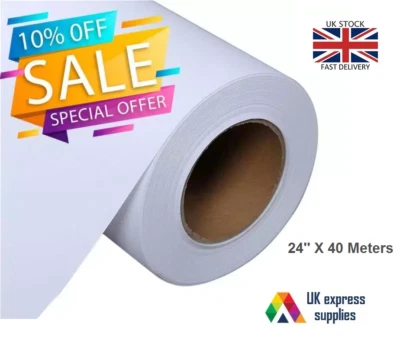 24" x 40 Meters Premium Matte Inkjet Polyester Canvas Roll Canvas printer-240gsm - Image 1 of 4