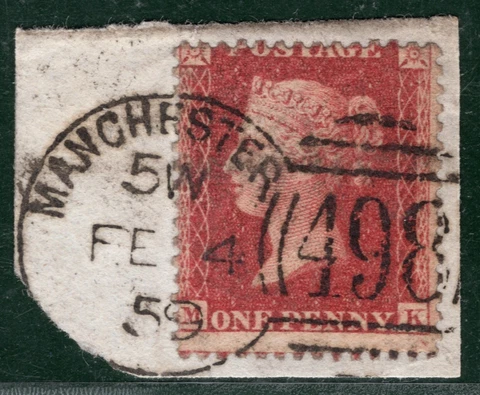 GB QV PENNY RED SG.40 Piece MANCHESTER SPOON 1859 RED149 Cover