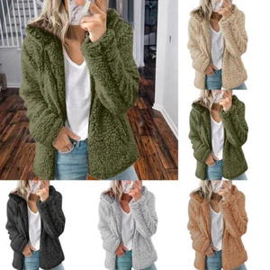 Women Coat Outwear Overcoat Jackets Sweatshirt Zip Hoodie LongSleeve Warm Solid# - Picture 1 of 18