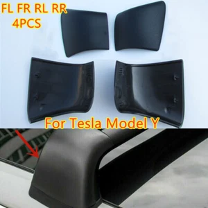 4x Black Roof Rack Cover Rail End Shell Replacement For Tesla Model Y 2021-2023 - Picture 1 of 5
