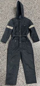 Vintage 1970s Fieldmaster Insulated Hooded Full Zip Belted Snow Suit Size L - Picture 1 of 10