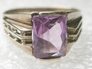 Anillo Amatista 14kt Vintage, Forma Moderna, Unisex. talla. 5,5,  - Imagen 1 de 1