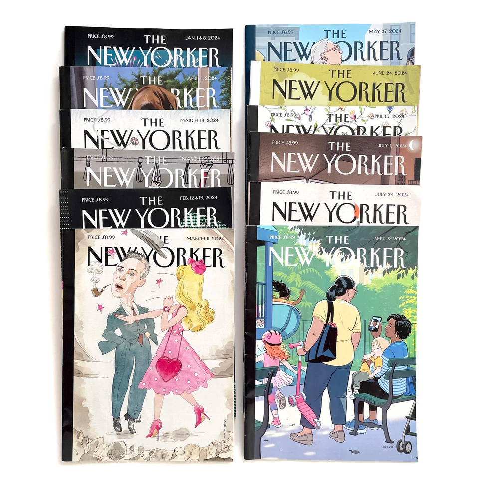 Ten 2024 New Yorker Magazine Issues • No Subscription Labels - Image 1 of 1