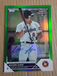 Mason Auer 2023 Topps Pro Debut Green Foil Autograph Baseball Card 09/99 PD-51 - Picture 1 of 10