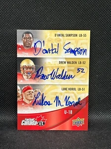 Upper Deck 2013 USA Football C-20 Canada Rivals Auto Sampson Walden Korol - Foto 1 di 2