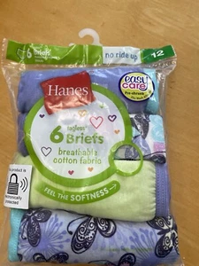 Hanes Premium Girls Size 12 Soft & Sustainable Cotton Tagless Briefs - 6pk - Picture 1 of 2