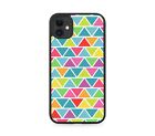 Colourful Geometric Mosaic Triangles Rubber Phone Case Cover Shapes Design G447