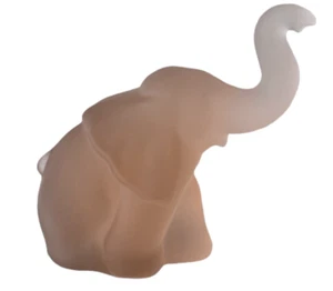 Vintage 1970 Imperial Lenox rosa Elefant Figur mattiertes Glas Hochstamm 5' - Bild 1 von 12