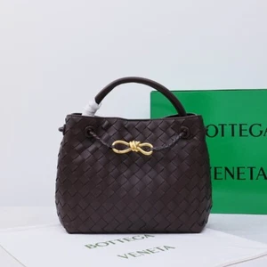Bottega Veneta Women's Woven Andiamo Chocolate Brown Handbag - Picture 1 of 9