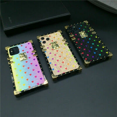 Luxury Love Glitter Cover Case For 11 12 13 14 15 16 Pro Max XR XS 7 8 SE 16E - Image 1 of 4