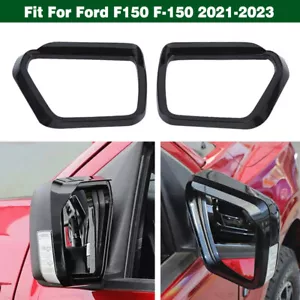 Pair Black Side Door Mirror Visor Molding Cover Trims For Ford F-150 2021-2023 - Picture 1 of 9