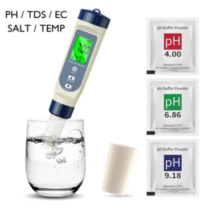 5 in 1 Tester PH+TDS+EC+SALT+TEMP Wassertest Meter Messgerät Wasserqualitätstest - Bild 1 von 13