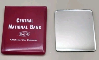 Espejo de bolsillo vintage anuncio BANCO NACIONAL CENTRAL recuerdo de Oklahoma City Foto 1 de 4