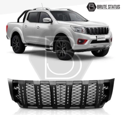 BRUTE STATUS Rejilla delantera con LED para Nissan Navara NP300 2015-2019 DRL parrilla negra