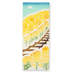 Japanese Traditional Handtowel TENUGUI 35" H Tapestry kenema NANOHANA NO TABIJI - Picture 1 of 9