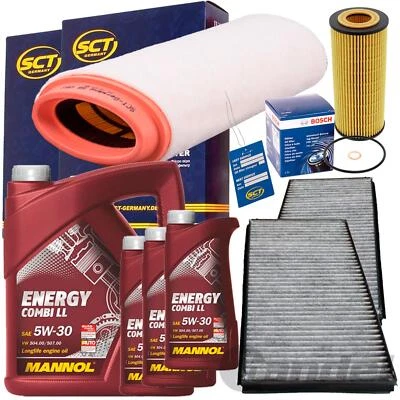 INSPEKTIONSPAKET+MANNOL 5W30 ÖL passend für BMW 5er E61 61 525 530d xd 163-235PS