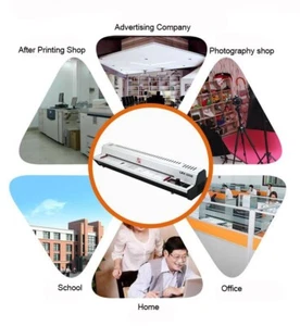 Laminator Hot/Cold RollerThermal Laminating Machine Fast Warm Photo Film Pouch - Picture 1 of 20