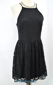 Monteau Little Black lace Dress Juniors Sleeveless Dress stretch SIZE S NEW - Picture 1 of 6
