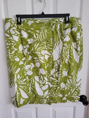 Lane Bryant Womens Floral Green Wrap Casual Short Skirt Size 20 - Image 1 of 4