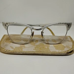 Gafas de ojo de gato vintage años 50-60 ópticas americanas grabadas 1/20 12 K GF - Imagen 1 de 22