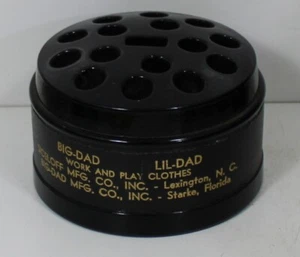 VINTAGE Black Glass Advertising PEN PENCIL REST = BIG-DAD CLOTHES - STARKE,FLA. - Picture 1 of 4