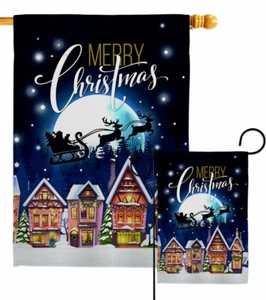 Warm Christmas Wishies Garden Flag Wintertime Decorative Gift Yard House Banner - Picture 1 of 17